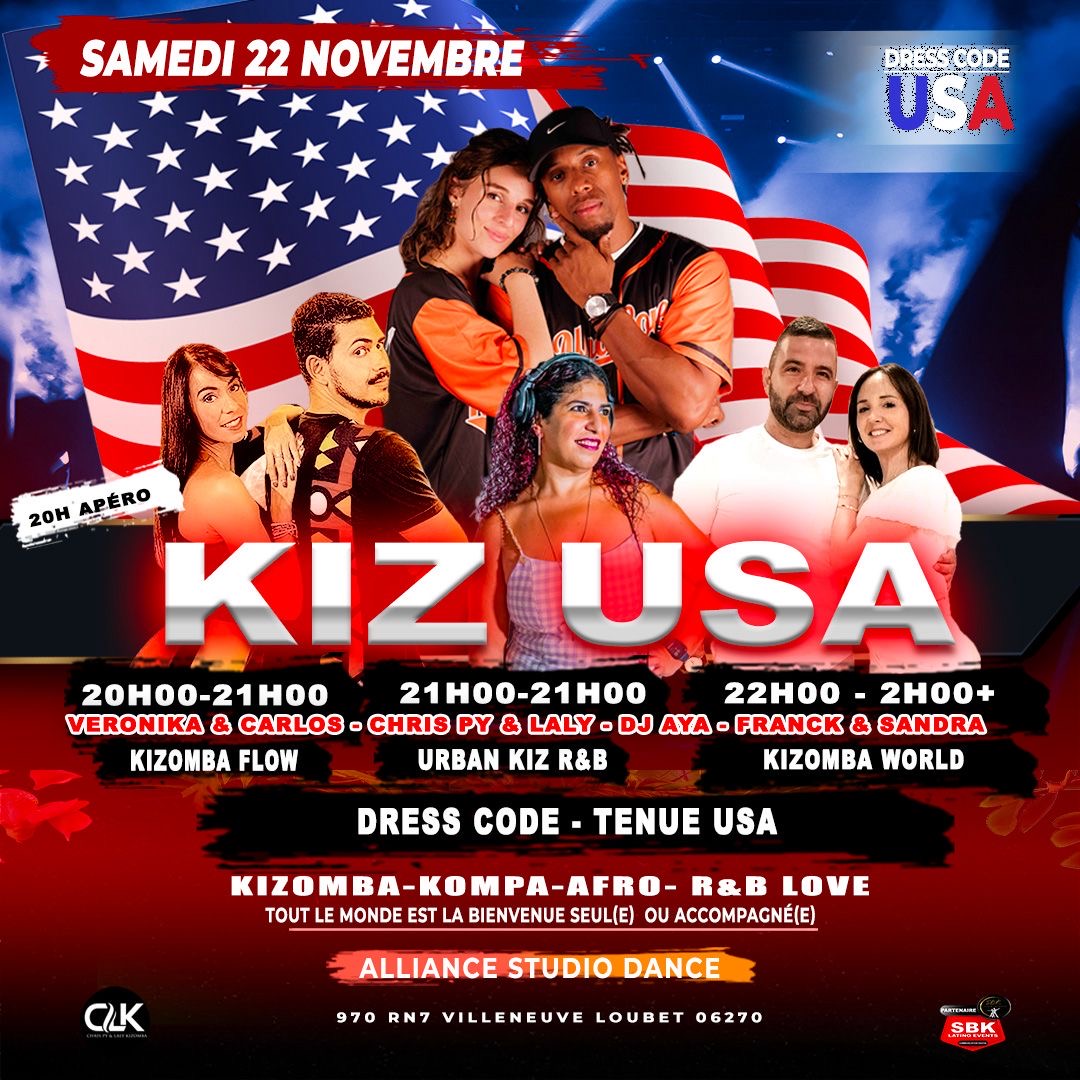 Flyer - Soirée USA KIZ 22/11